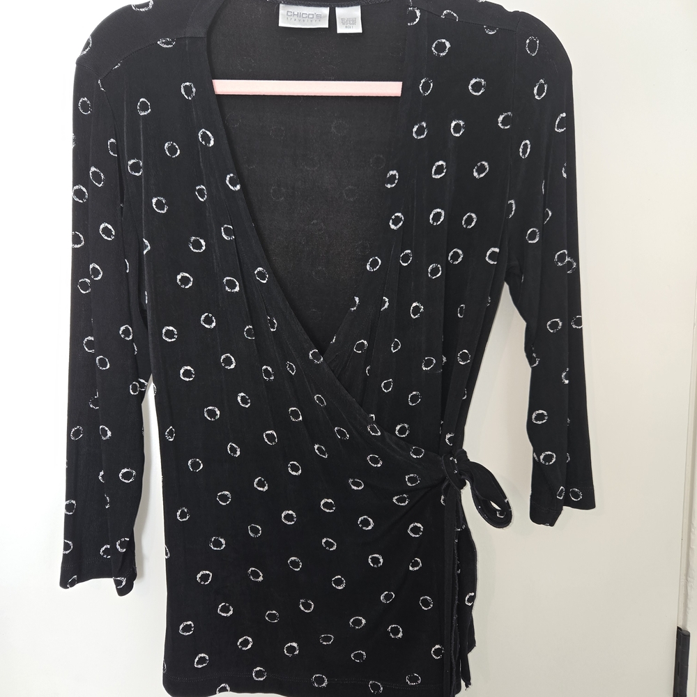 Diane von Furstenberg Black Wrap Top